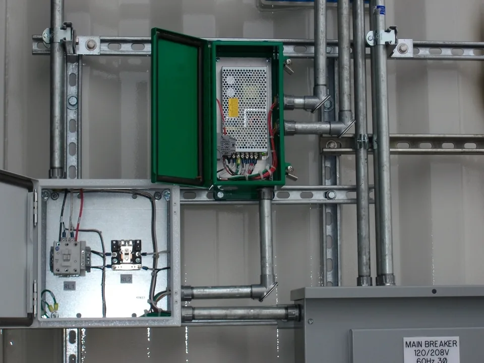 Explosion proof control panel and conduit run in a C1D1 extraction lab