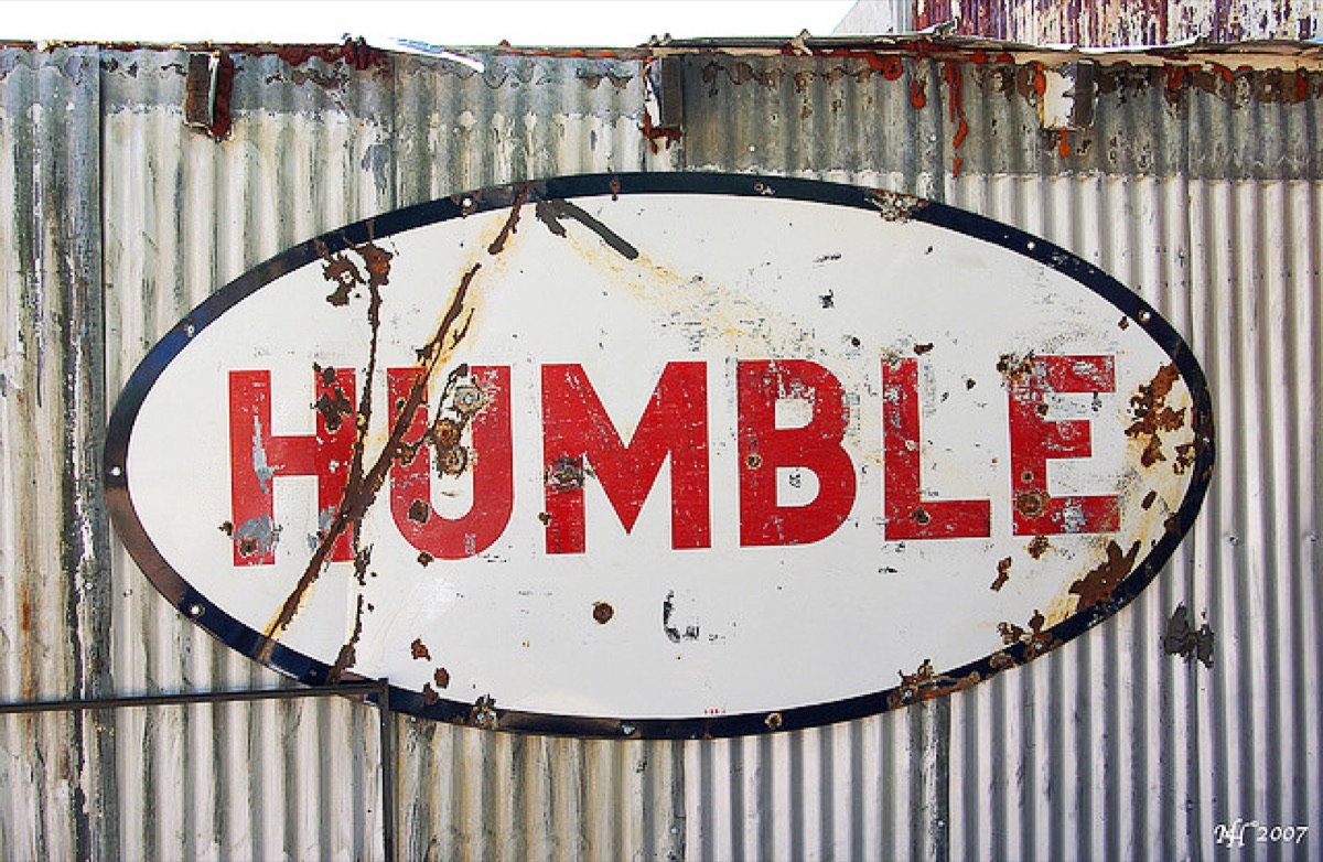 Weathered Humble, Texas sign