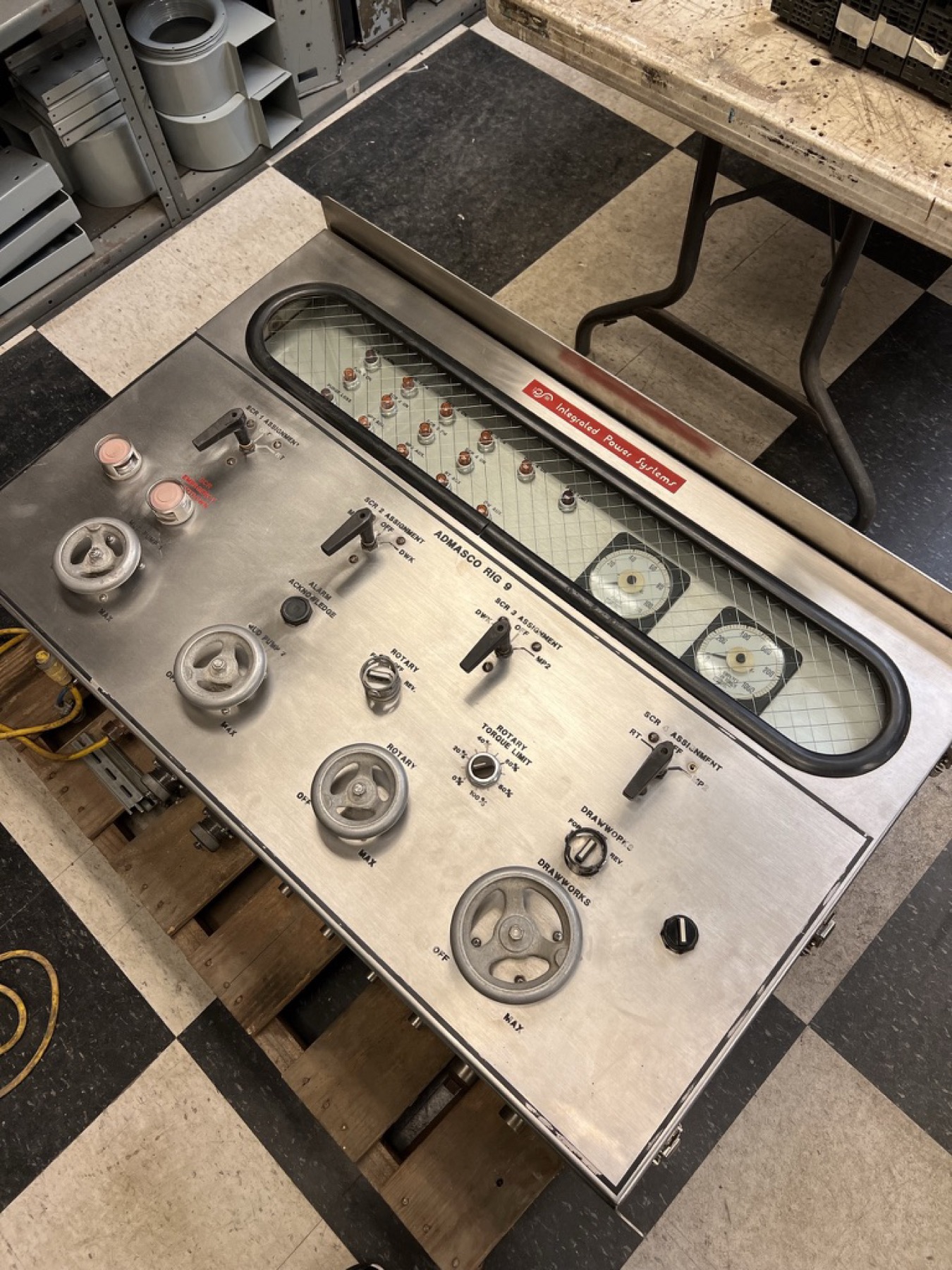 Restored drilling control console in the ETSCO shop