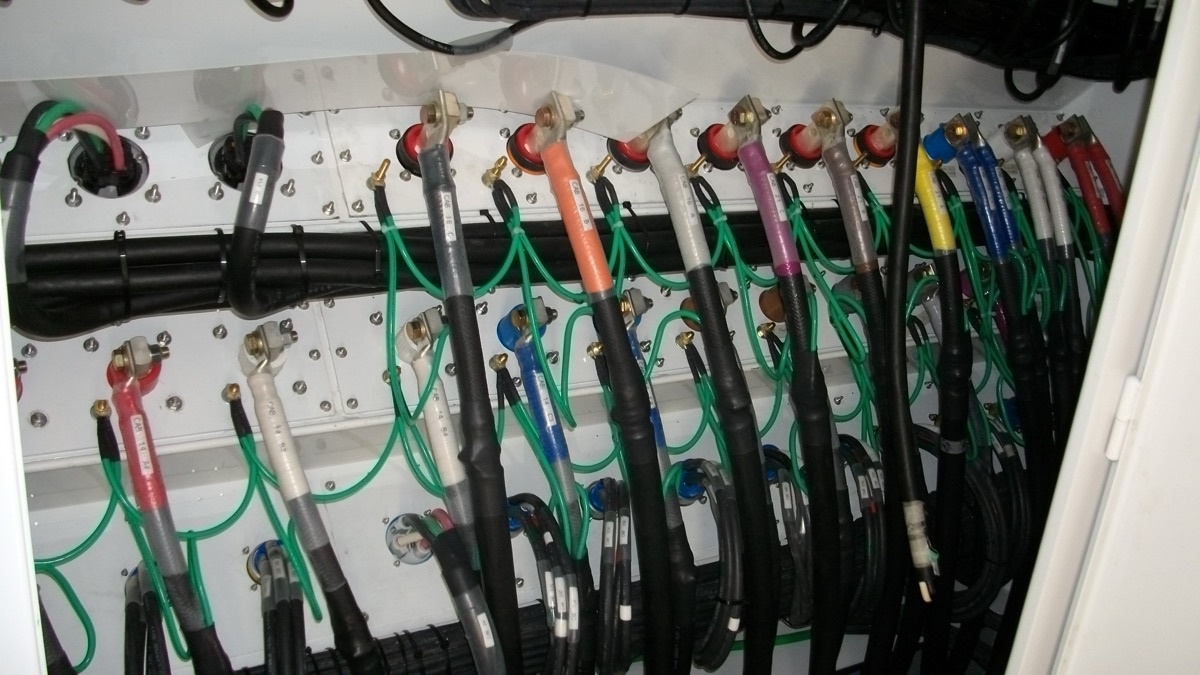 Power and control cabling inside an ETSCO electrical enclosure