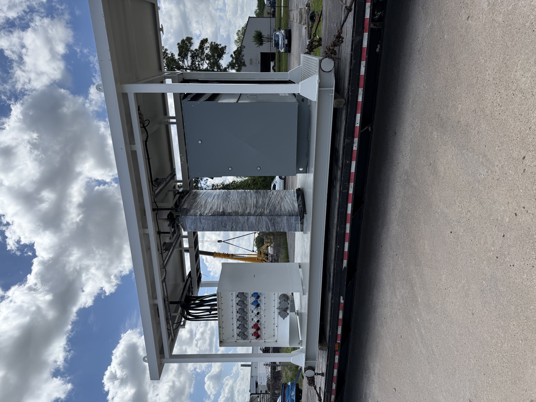 Electrical power system skid prepared for transport