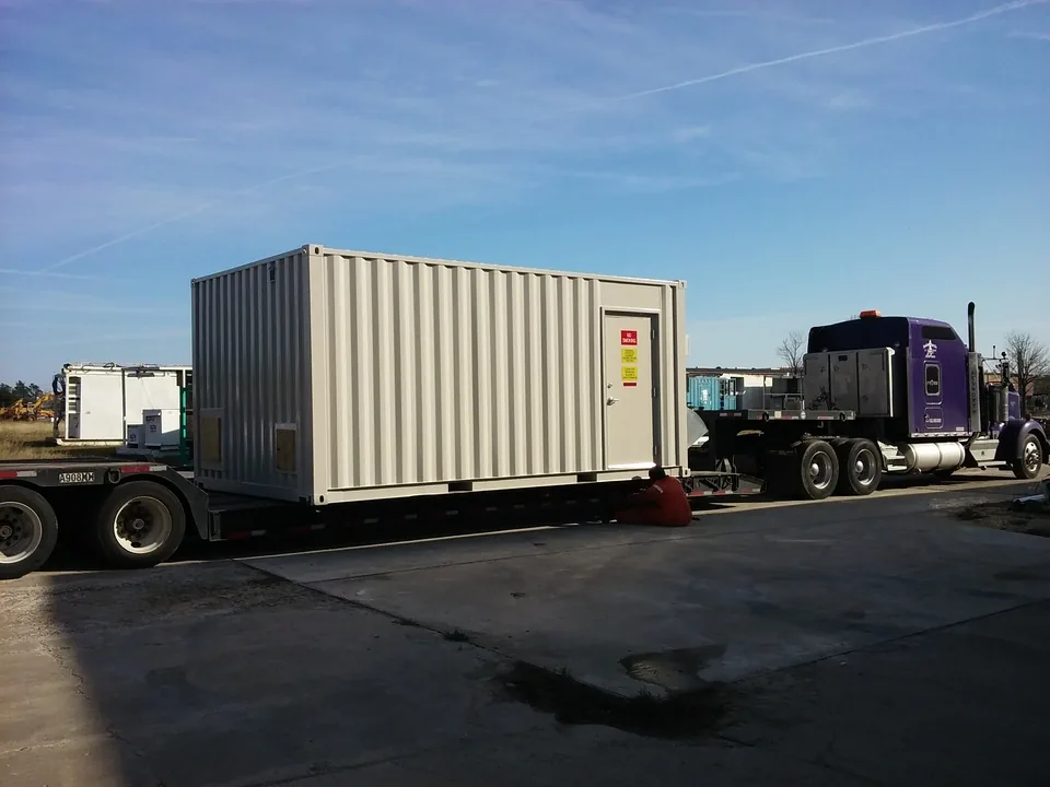 ETSCO C1D1 extraction lab loaded on a flatbed trailer for delivery